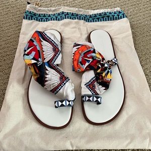 Tory Burch Selby Scarf Sandal- new never worn